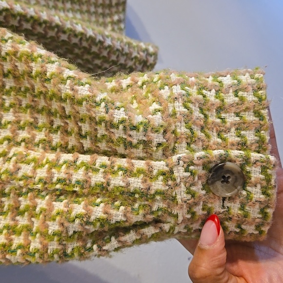 Boden Relaxed Wool Cotton Boucle Tweed Full Button Overshirt Shacket NWOT - Picture 12 of 16